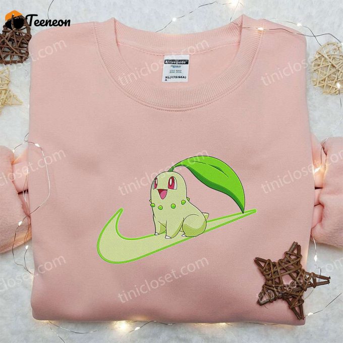 Chikorita X Nike Swoosh Anime Embroidered Hoodie &Amp;Amp; Shirt – Pokemon &Amp;Amp; Nike Inspired Collection