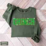 Get Festive with our Christmas Grinch Chenille Patch Printed Shirt – Perfect for Holiday Cheer!