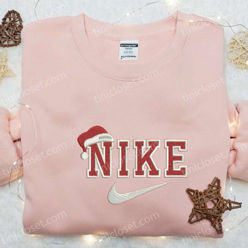 Christmas Hat x Nike Embroidered Sweatshirt – F Gift for Men Women Christmas Embroidered Shirt & Custom T-shirt