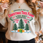 Stay cozy in our Christmas Tree Farm Est 1989 Printed Sweatshirt: Timeless Holiday Style!