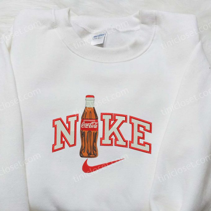 Coca Cola X Nike Embroidered Shirt: Brand Collaboration With Custom Nike D Gift For Men Women