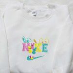 Colorful Cute Bunny x Nike Swoosh Shirt & Hoodie: B Gift for Men Women Family Gifts – Nike Inspired Embroidery