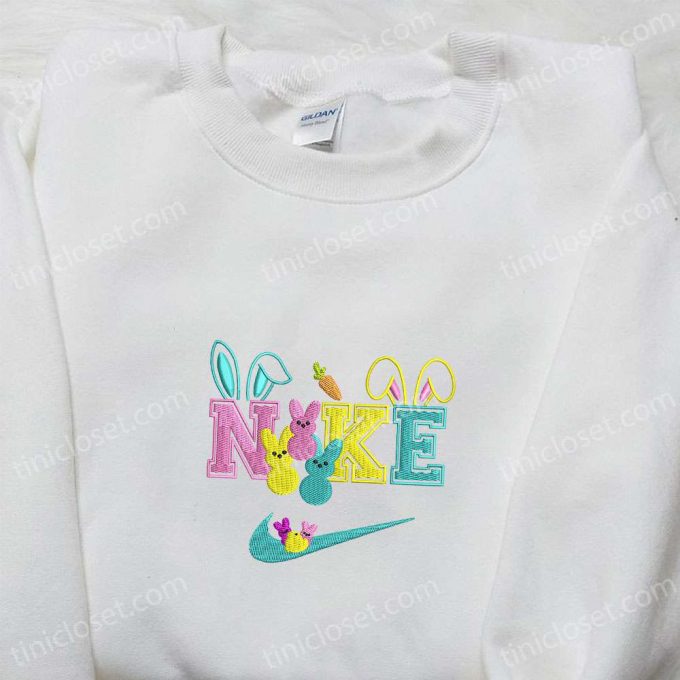 Colorful Cute Bunny X Nike Swoosh Shirt &Amp; Hoodie: B Gift For Men Women Family Gifts – Nike Inspired Embroidery