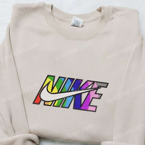 Colorful x Nike Embroidered Hoodie & Shirt: B Gift for Men Women Family Gift Ideas Nike Inspired Apparel