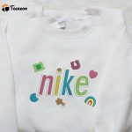 Custom Nike Embroidered Shirt Colors Rainbow x Brand Unique & Vibrant D Gift for Men Women