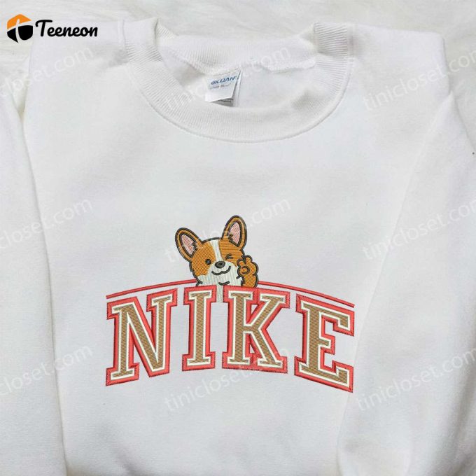 Corgi Dog X Nike Embroidered Shirt – Animal &Amp;Amp; Custom Nike Apparel For Pet Lovers