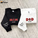 Personalized Spider Dad & Mom with Kid Names Shirt – Marvel Sweatshirt Perfect Mother s Day Gift Spiderman Couple Apparel for Men & Women