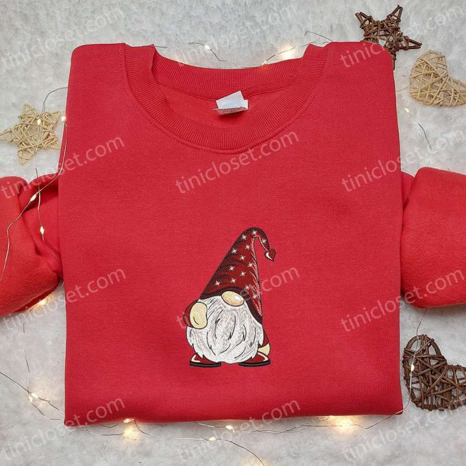 Cute Gnome Xmas Embroidered Hoodie &Amp; Shirt: B Gift For Men Women Kids Christmas Gift Ideas