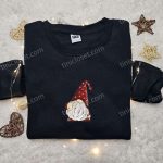 Cute Gnome Xmas Embroidered Hoodie & Shirt: B Gift for Men Women Kids Christmas Gift Ideas