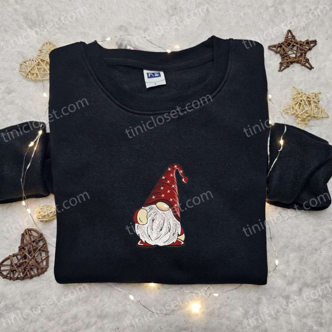 Cute Gnome Xmas Embroidered Hoodie &Amp; Shirt: B Gift For Men Women Kids Christmas Gift Ideas