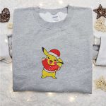 Cute Pikachu Christmas Embroidered T-Shirt: Perfect Pokemon Gift Idea for F Gift for Men Women Season!