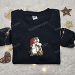 Cute Vintage Snowman Embroidered Hoodie: B Gift for Men Women Christmas Gift for Family