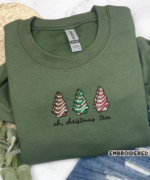 Stylish Debbie Cake Embroidered Christmas Shirt: Festive Apparel with Unique Designs