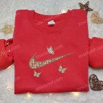 Dior Orange Butterfly x Nike Embroidered Shirt – Unique Gift for Husband Custom D Gift for Men Women