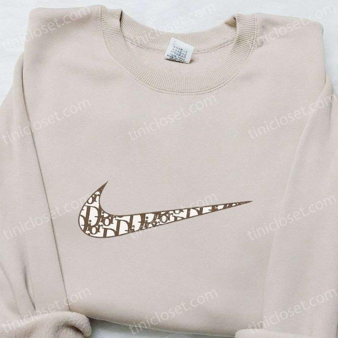 Dior X Swoosh Embroidered Sweatshirt – Custom Shirt Perfect Family Gift