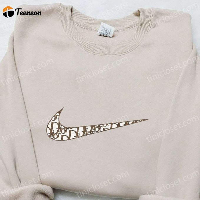 Dior X Swoosh Embroidered Sweatshirt: Custom Shirt Perfect Family Gift – B Gift For Men Women Ideas!