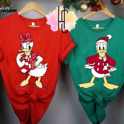 Magical Disney Couple Santa Donald & Daisy Christmas Costume Shirt – Perfect Matching Outfit for the Holidays!