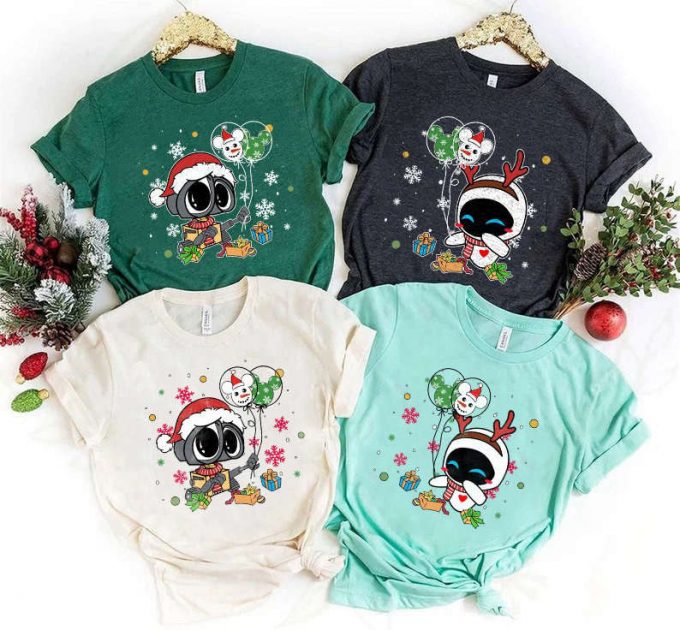 Magical Disney Wall-E Eve Christmas Shirt For Couples – Festive &Amp; Adorable Design!