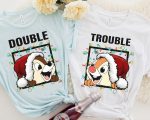 Get Festive with Disney Couples Chip n Dale Double Trouble Christmas Light T-Shirt