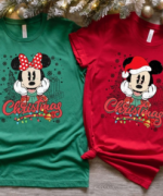 Magical Disney Couples Mickey & Minnie Christmas Lights T-Shirt – Festive Holiday Wear