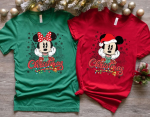 Magical Disney Couples Mickey & Minnie Christmas Lights T-Shirt – Festive Holiday Wear