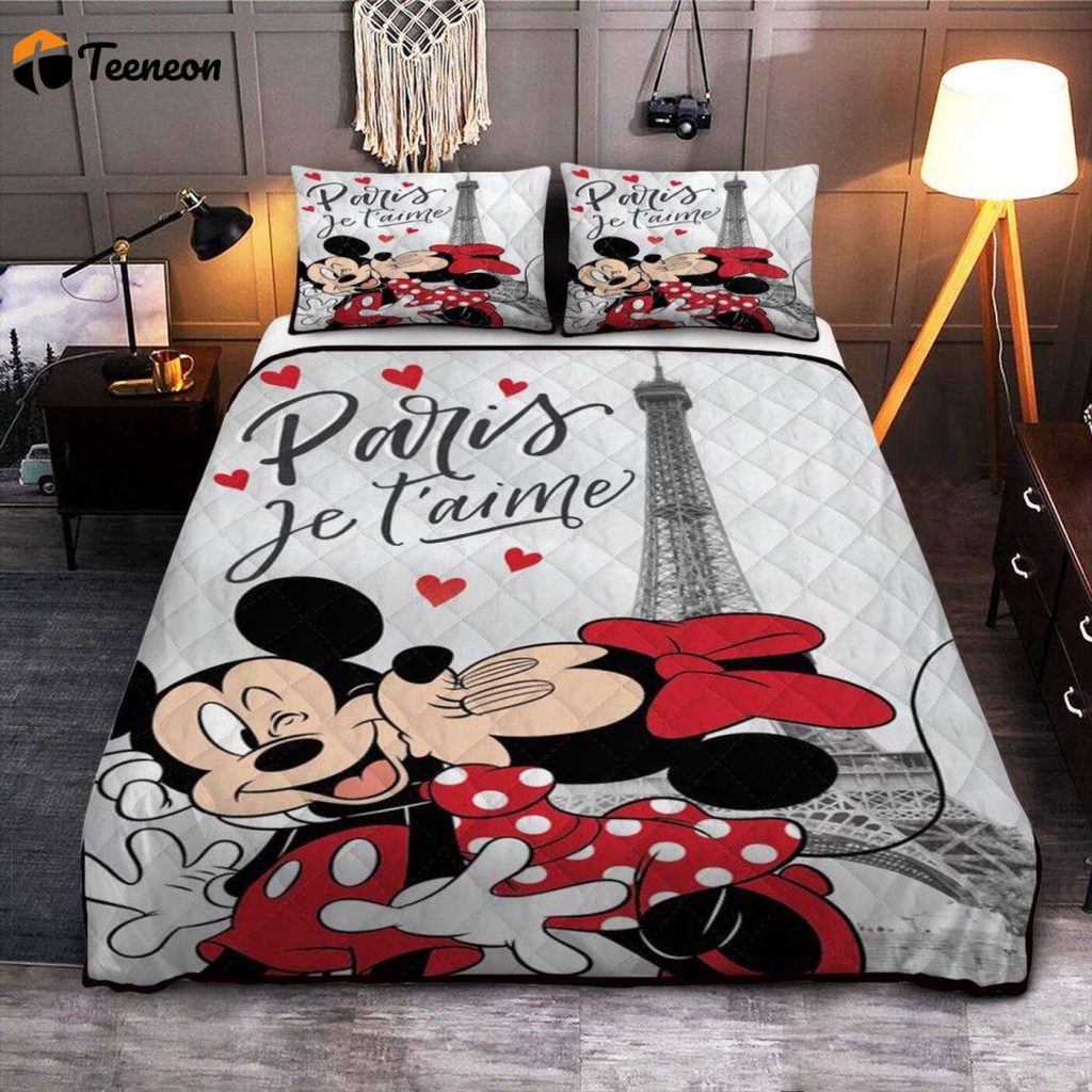 Disney Mickey &Amp; Minnie Mouse Paris Je Taime Duvet Bedding Set – Ideal Mickey Mouse Fan Gift