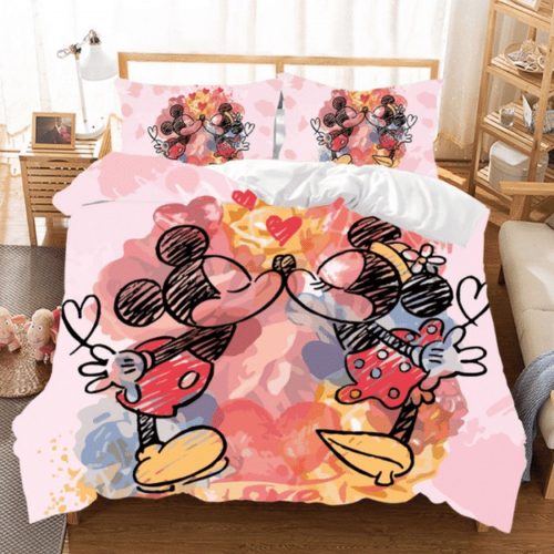 Disney Mickey Kiss Minnie Duvet Quilt Bedding Set – No204 798