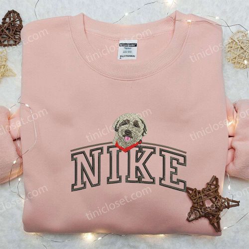 Stylish Dog On Top x Nike Embroidered Shirt – Custom Animal D Gift for Men Women