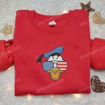 Disney Donald Duck Embroidered Shirt with American Glasses – Perfect National Day Gift