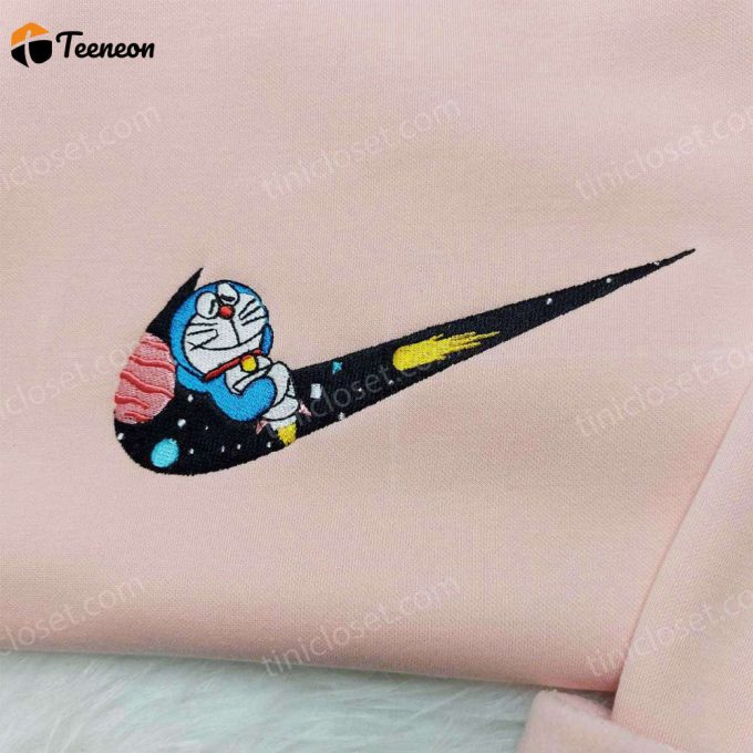 Doraemon Nike Embroidered Shirt &Amp;Amp; Anime Hoodie: Cute Anime Gift For Friends