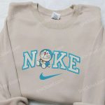 Doraemon x Nike Embroidered Shirt: Custom D Gift for Men Women with Iconic Doraemon & Nike Logo