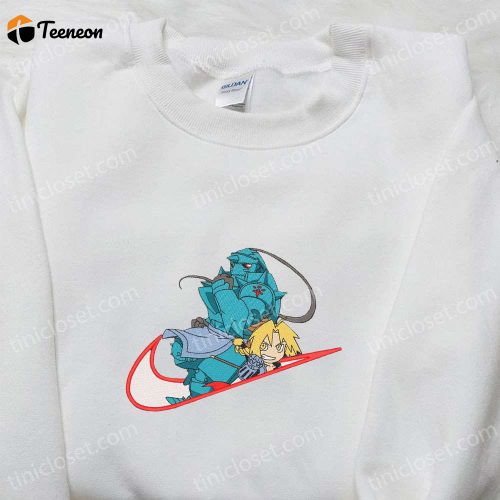 Edward Elric x Swoosh Anime Hoodie – Fullmetal Alchemist Embroidered Shirt & Custom D Gift for Men Women