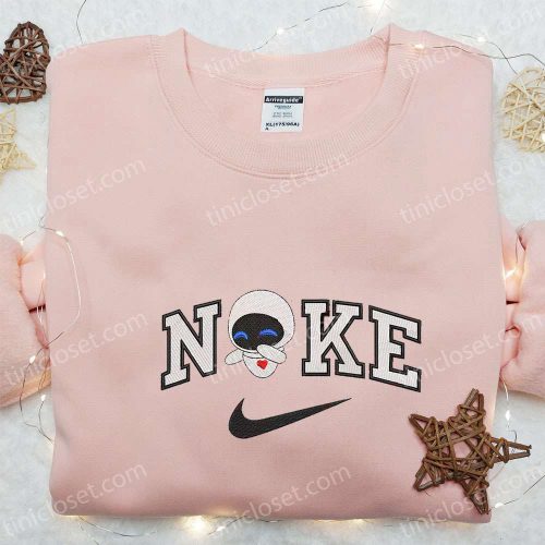 Eve x Nike Cartoon Embroidered Sweatshirt: B Gift for Men Women Nike Inspired Hoodie for Family Perfect Birthday Gift