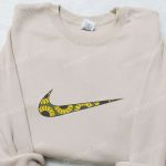 Flourish Sunflower x Swoosh Embroidered Sweatshirt – Custom Shirt Perfect Family Gift!