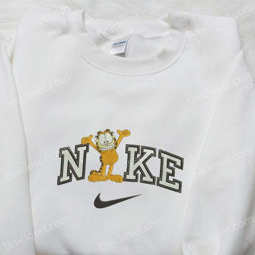 Garfield x Nike Cartoon Embroidered Shirt – Fun & Stylish Garfield and Friends Nike Inspired Tee