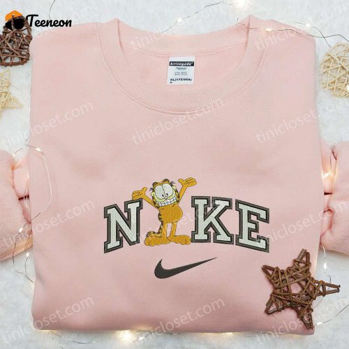 Garfield x Nike Cartoon Embroidered Shirt – Fun & Stylish Garfield and Friends Nike Inspired Tee