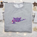 Gengar x Nike Swoosh Anime Embroidered Shirt – Pokemon & Nike Inspired D Gift for Men Women