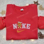 Gingerbread x Nike Embroidered Tshirt – B Gift for Men Women Christmas Gift Ideas for Nike Inspired Shirt Enthusiasts