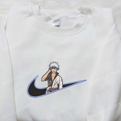 Gintoki Sakata x Nike Swoosh Anime Embroidered T-shirt: Gintama & Nike Inspired Shirt