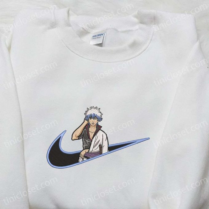 Gintoki Sakata X Nike Swoosh Anime Embroidered T-Shirt: Gintama &Amp; Nike Inspired Shirt