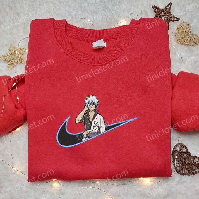 Gintoki Sakata X Nike Swoosh Anime Embroidered T-Shirt: Gintama &Amp; Nike Inspired Shirt