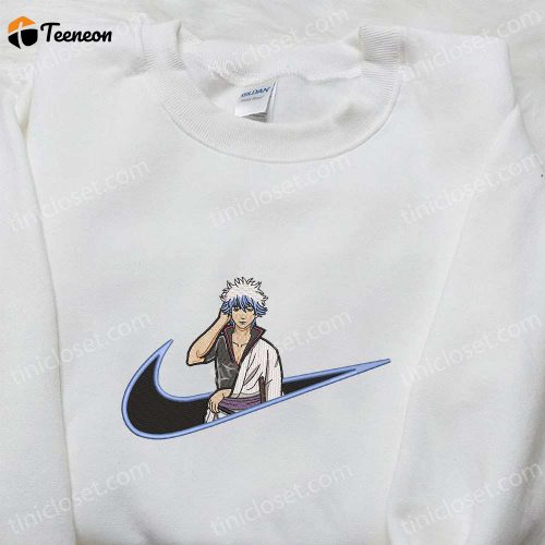 Gintoki Sakata x Nike Swoosh Anime Embroidered T-shirt: Gintama & Nike Inspired Shirt