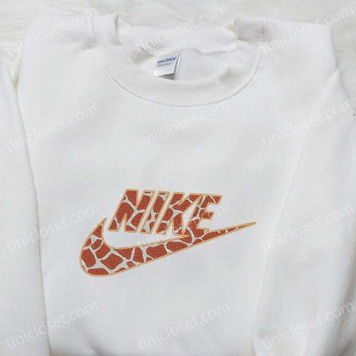 Custom Giraffe Pattern x Nike Embroidered Sweatshirt: Unique Family Gift Ideas