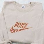 Custom Giraffe Pattern x Nike Embroidered Sweatshirt: Unique Family Gift Ideas