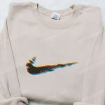 Glitch x Swoosh Embroidered Hoodie: Nike Inspired B Gift for Men Women Family Gift