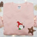 Cozy Gnome Snowflakes Embroidered Hoodie: Perfect Christmas Gift for Family