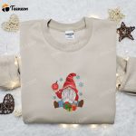 Get F Gift for Men Women with our Gnome Embroidered Shirt & Hoodie – Perfect Christmas Gift Ideas for Family!