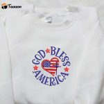 God Bl Gift for Men Women America Embroidered Shirt – Perfect National Day Gift Top Patriotic Shirts