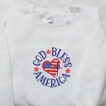 God Bl Gift for Men Women America Embroidered Shirt – Perfect National Day Gift Top Patriotic Shirts