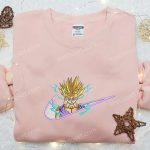 Gohan Super Saiyan x Nike Swoosh Anime Embroidered Shirt – Dragon Ball & Nike Inspired D Gift for Men Women